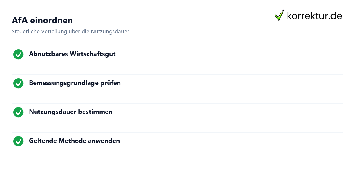 AfA einordnen AfA Abkürzung Bedeutung