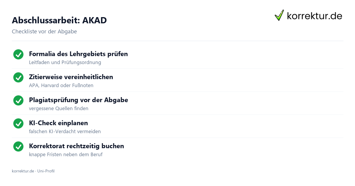 Abschlussarbeit an der AKAD University: Formalia, Abgabe und Plagiatsprüfung