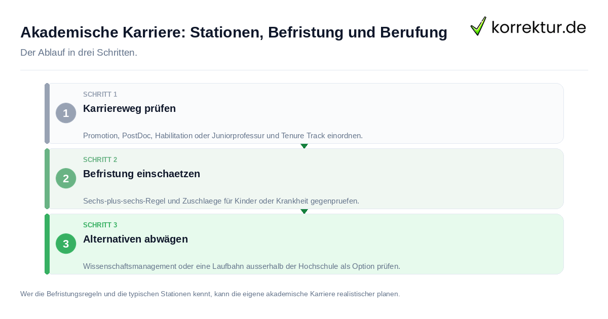 Akademische Karriere: Stationen, Befristung und Berufung Akademische Karriere: Stationen, Befristung und Berufung: der Ablauf in drei Schritten