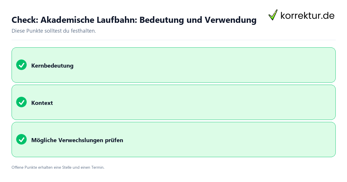 Akademische Laufbahn: Bedeutung und Verwendung mit Checkliste für Unterlagen und nächste Schritte