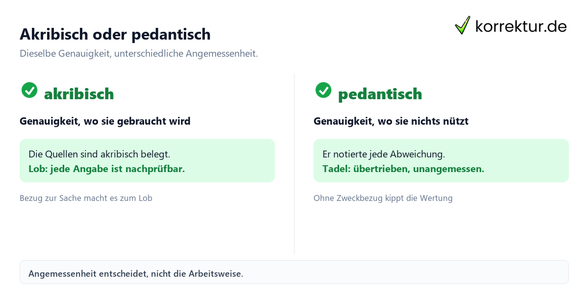 Akribisch Bedeutung: Abgrenzung zu pedantisch im Vergleich