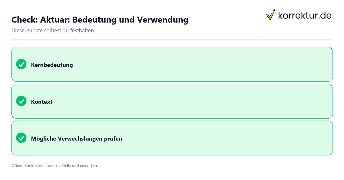 Aktuar: Bedeutung und Verwendung mit Checkliste für Unterlagen und nächste Schritte