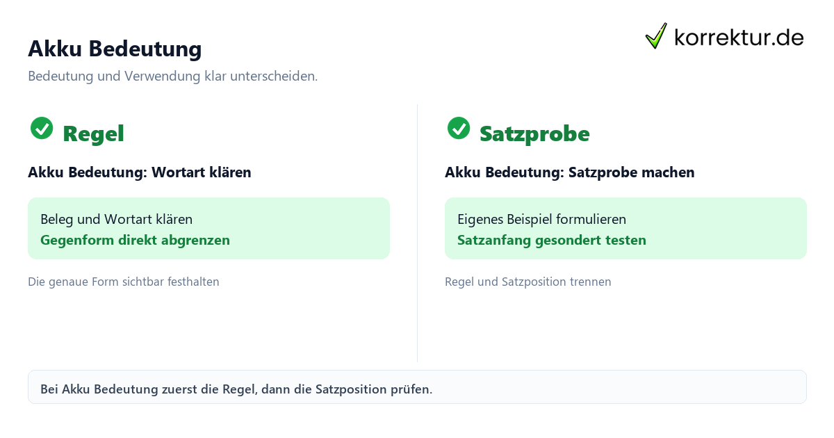 Akku Bedeutung mit Bedeutung und passender Verwendung im Vergleich