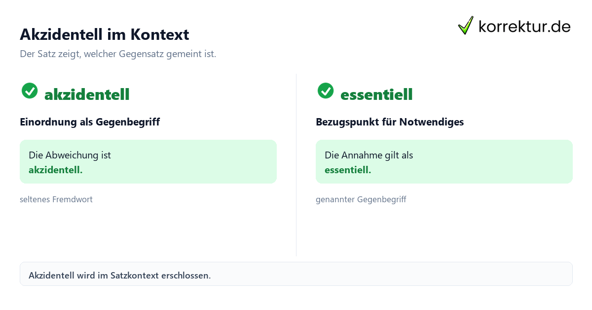 Akzidentell im Kontext Was bedeutet „akzidentell“? Gegenüberstellung der Bedeutung