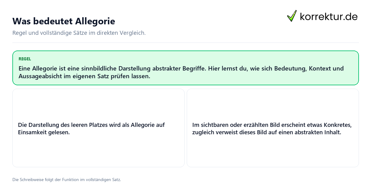 Was bedeutet Allegorie Konkrete Regel und vollständige Beispielsätze zu Was bedeutet Allegorie
