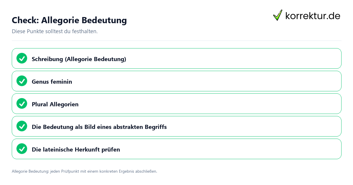 Check: Allegorie Bedeutung Allegorie Bedeutung mit einer themenspezifischen Checkliste