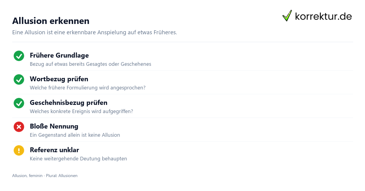 Allusion erkennen Was bedeutet „Allusion“ auf Deutsch? Merkmale einer Allusion