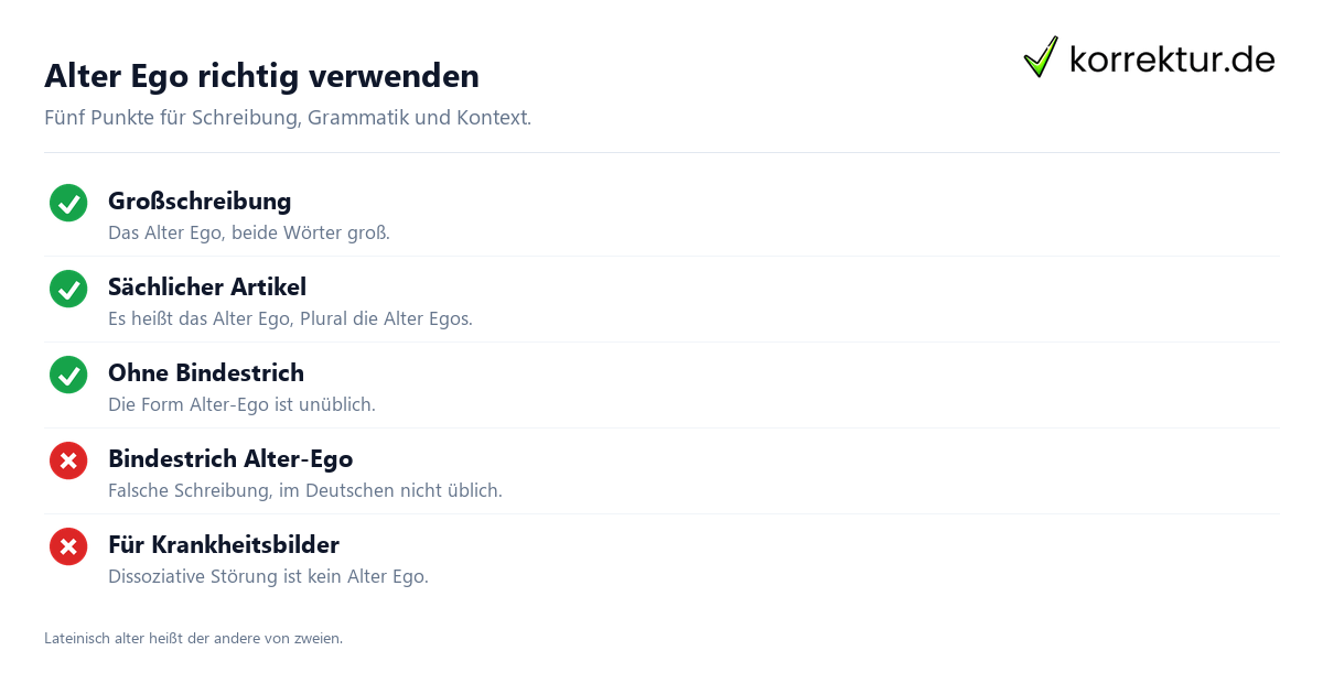 Alter Ego richtig verwenden Alter Ego Bedeutung: Regeln zu Schreibung und Verwendung