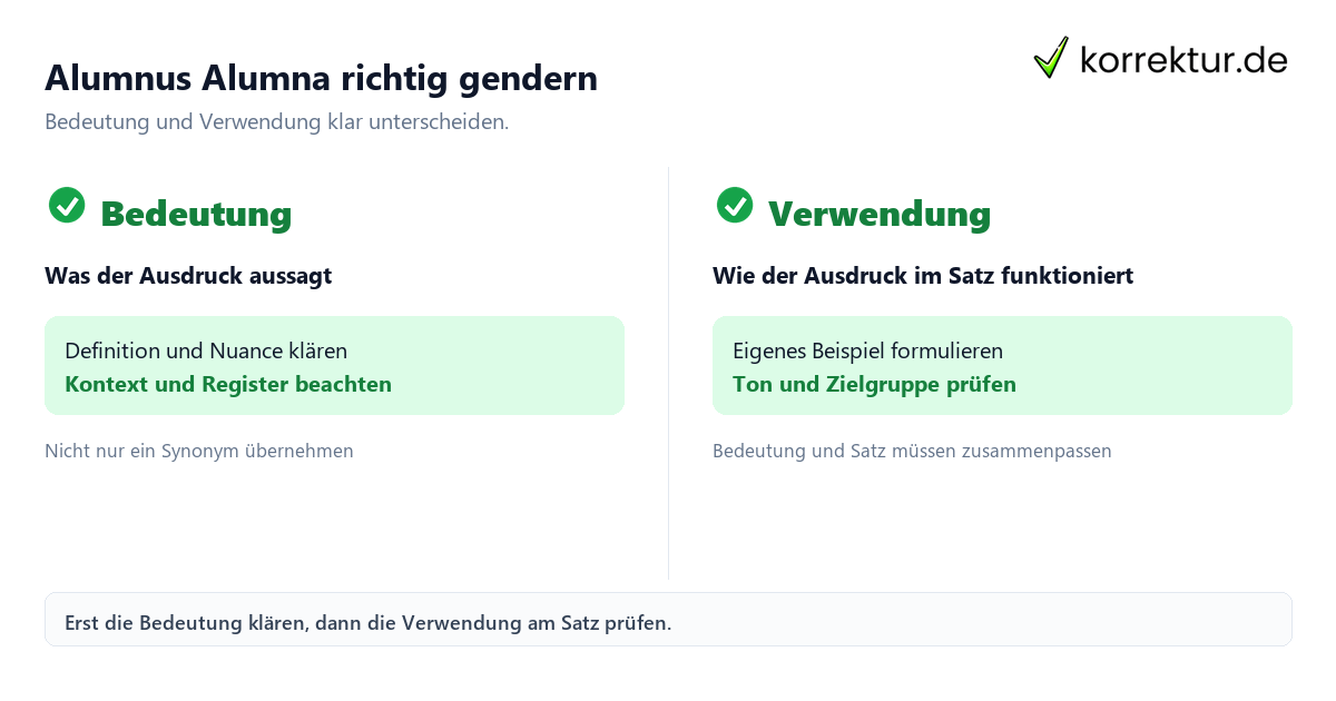 Alumnus Alumna richtig gendern Alumnus Alumna richtig gendern mit Bedeutung und passender Verwendung im Vergleich