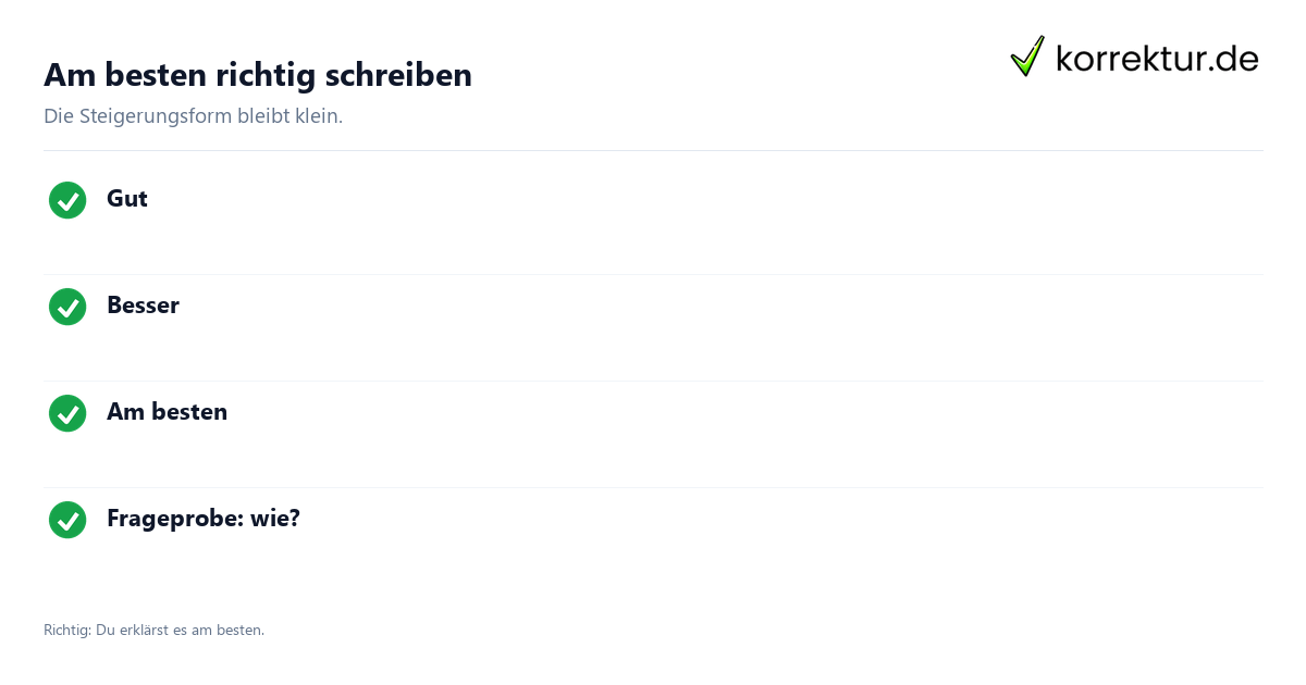 Am besten groß oder klein