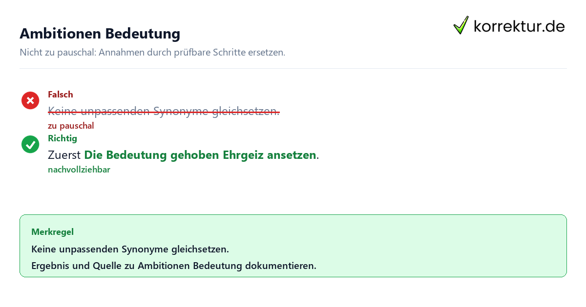 Ungeeignete und belastbare Vorgehensweise bei Ambitionen Bedeutung
