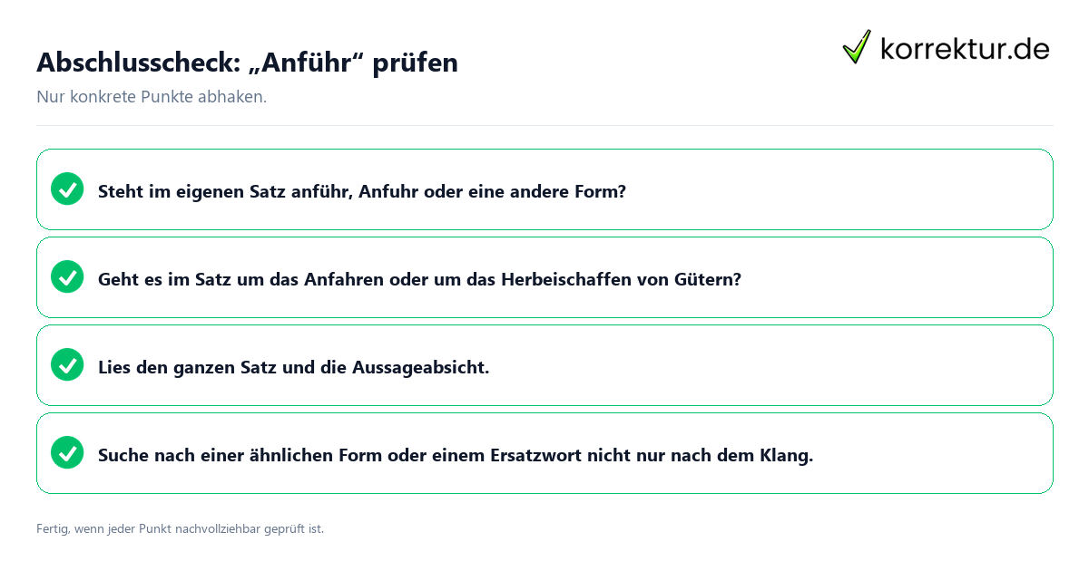 Abschlusscheck: „Anführ“ prüfen Konkreter Abschlusscheck zu „Anführ“ prüfen