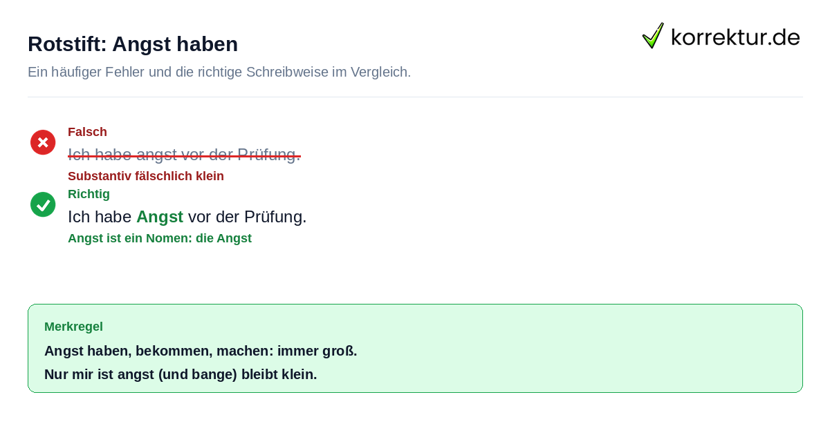Angst haben groß oder klein: richtige Schreibweise mit großem A