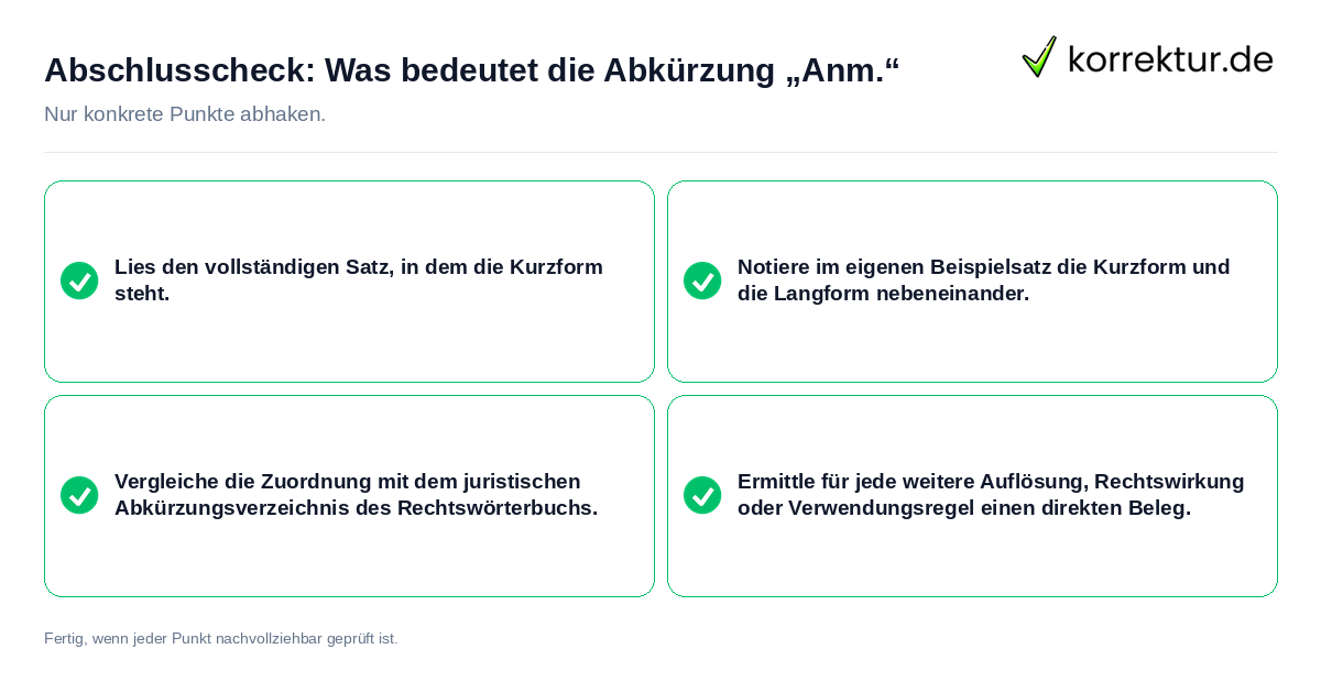 Konkreter Abschlusscheck zu Was bedeutet die Abkürzung „Anm.“