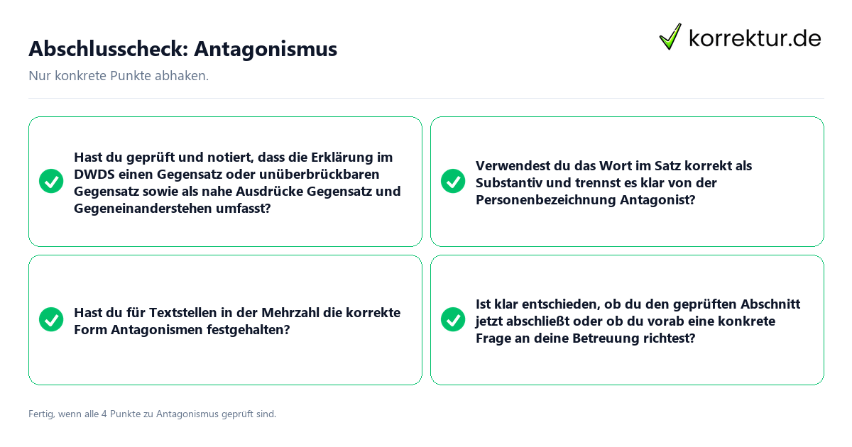 Abschlusscheck: Antagonismus Konkreter Abschlusscheck zu Antagonismus