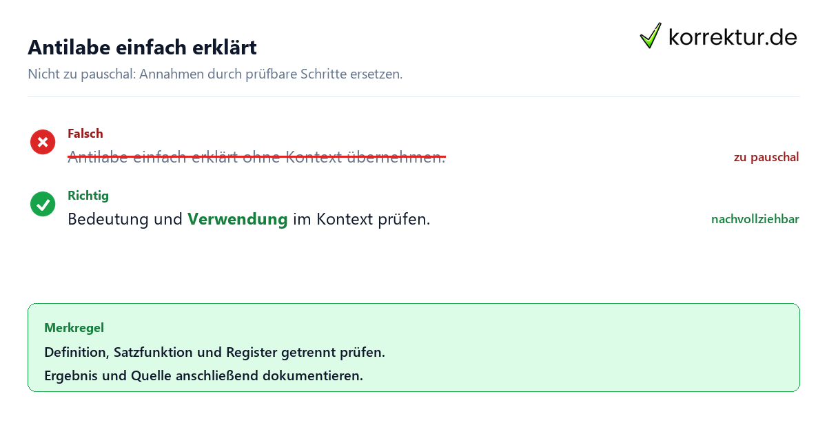 Ungeeignete und belastbare Vorgehensweise bei Antilabe einfach erklärt