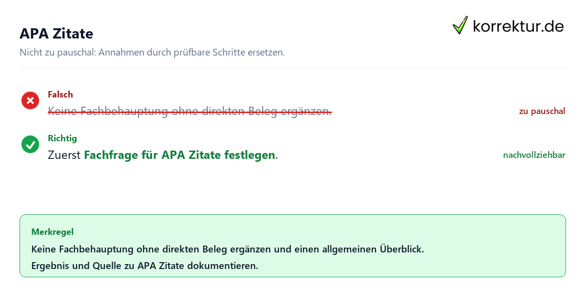 APA Zitate Ungeeignete und belastbare Vorgehensweise bei APA Zitate