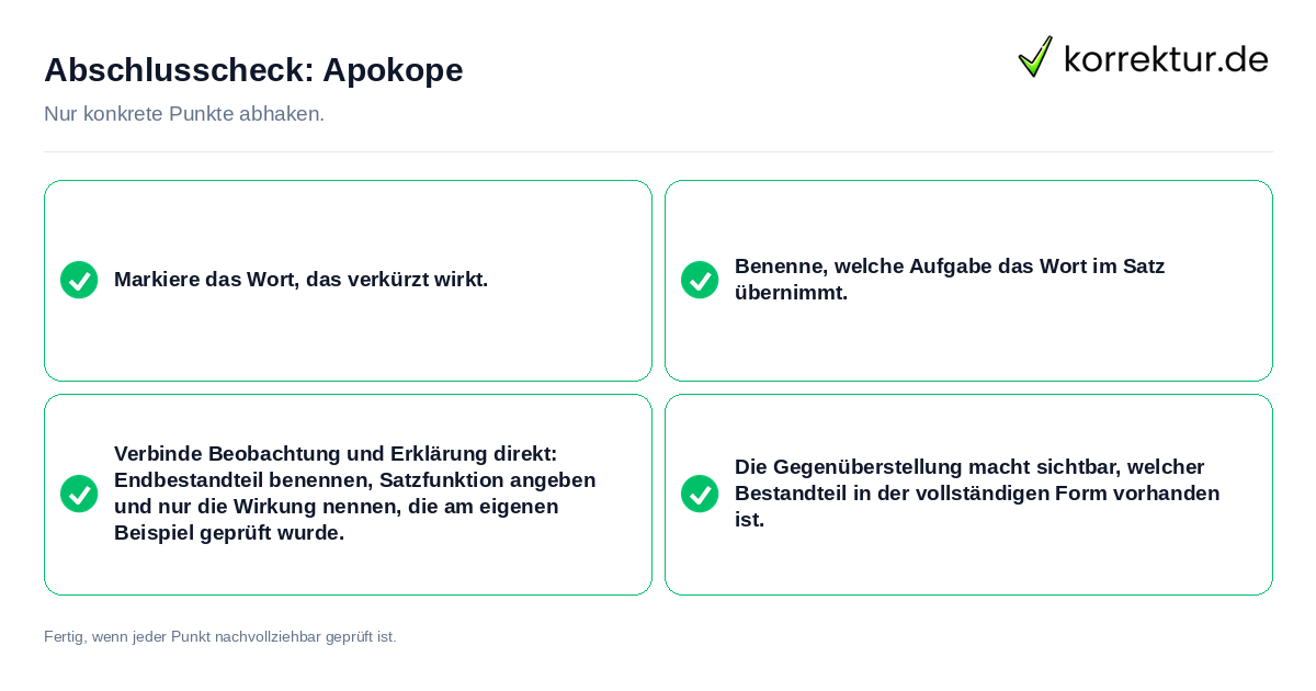 Konkreter Abschlusscheck zu Apokope