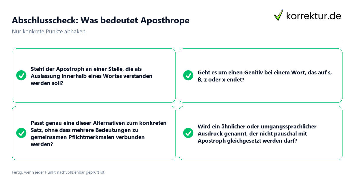 Abschlusscheck: Was bedeutet Aposthrope Konkreter Abschlusscheck zu Was bedeutet Aposthrope