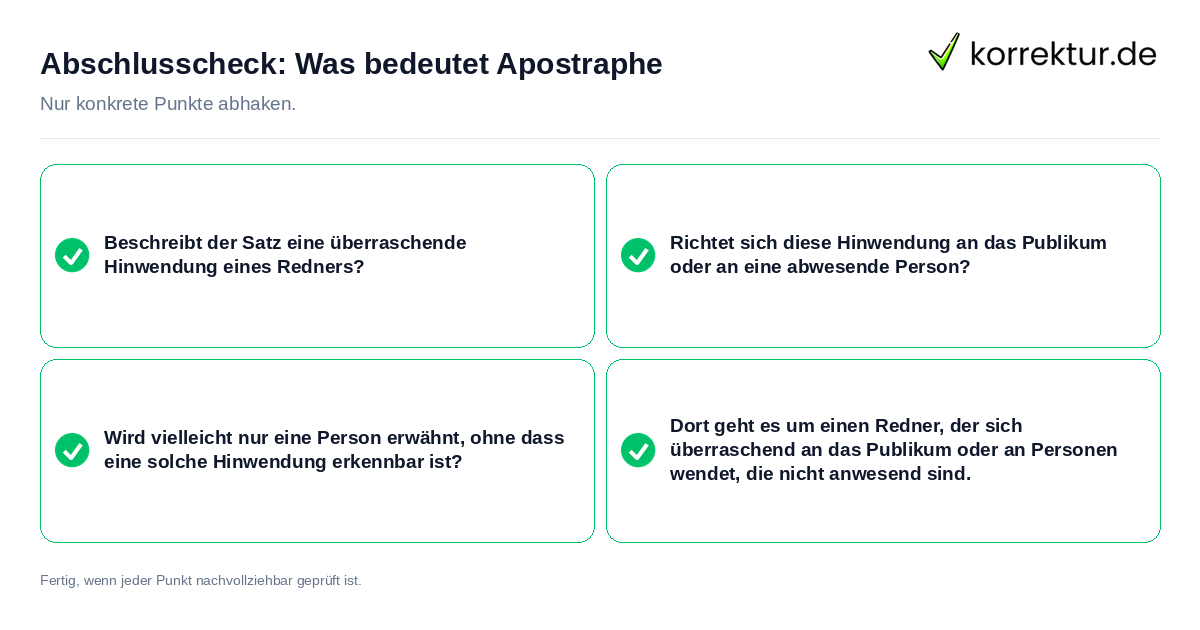 Konkreter Abschlusscheck zu Was bedeutet Apostraphe
