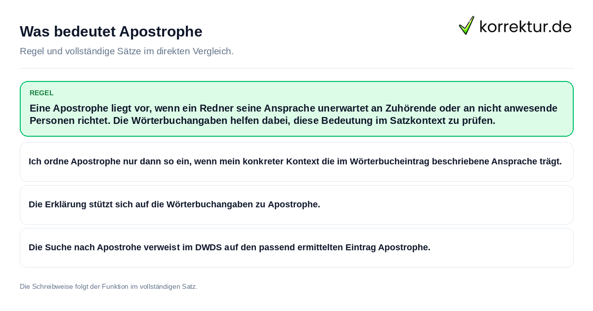 Was bedeutet Apostrophe Konkrete Regel und vollständige Beispielsätze zu Was bedeutet Apostrophe