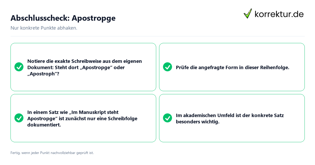 Abschlusscheck: Apostropge Konkreter Abschlusscheck zu Apostropge