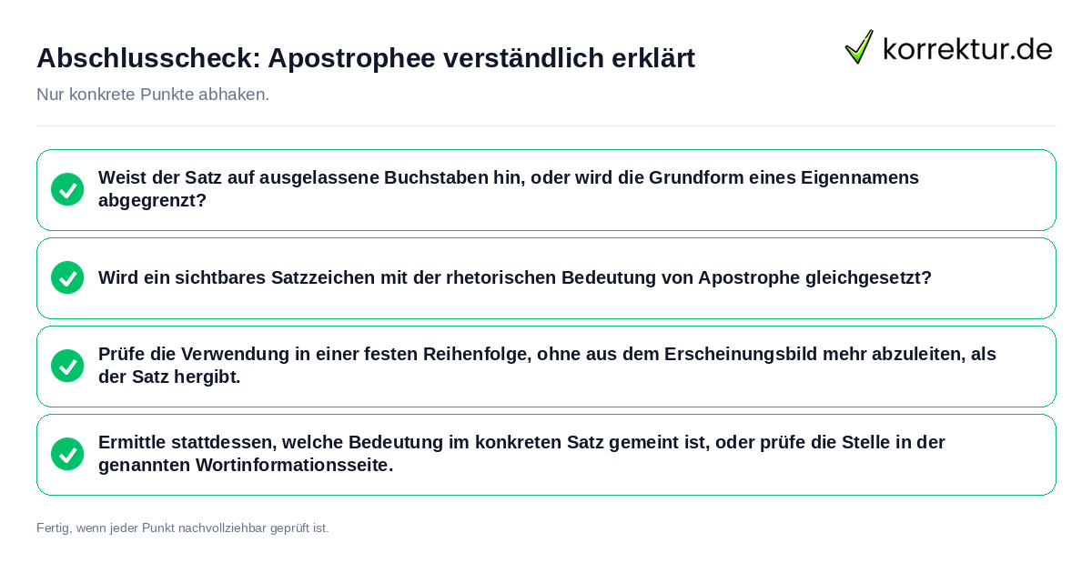 Konkreter Abschlusscheck zu Apostrophee verständlich erklärt