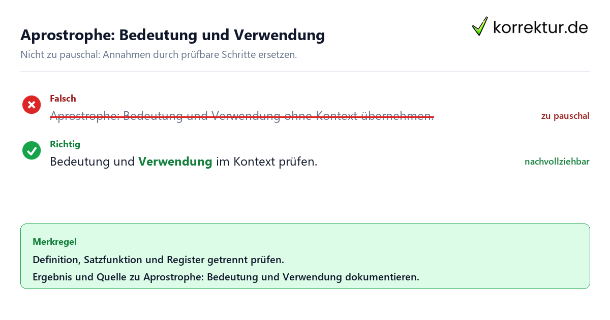 Ungeeignete und belastbare Vorgehensweise bei Aprostrophe: Bedeutung und Verwendung