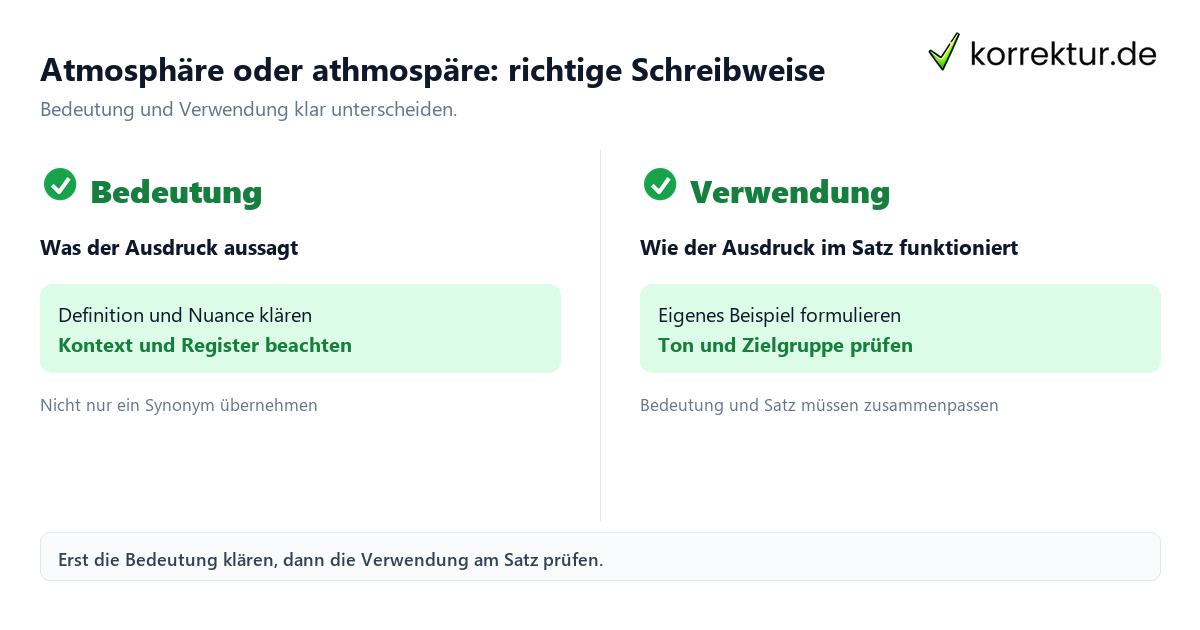 Atmosphäre oder athmospäre: richtige Schreibweise mit Bedeutung und passender Verwendung im Vergleich