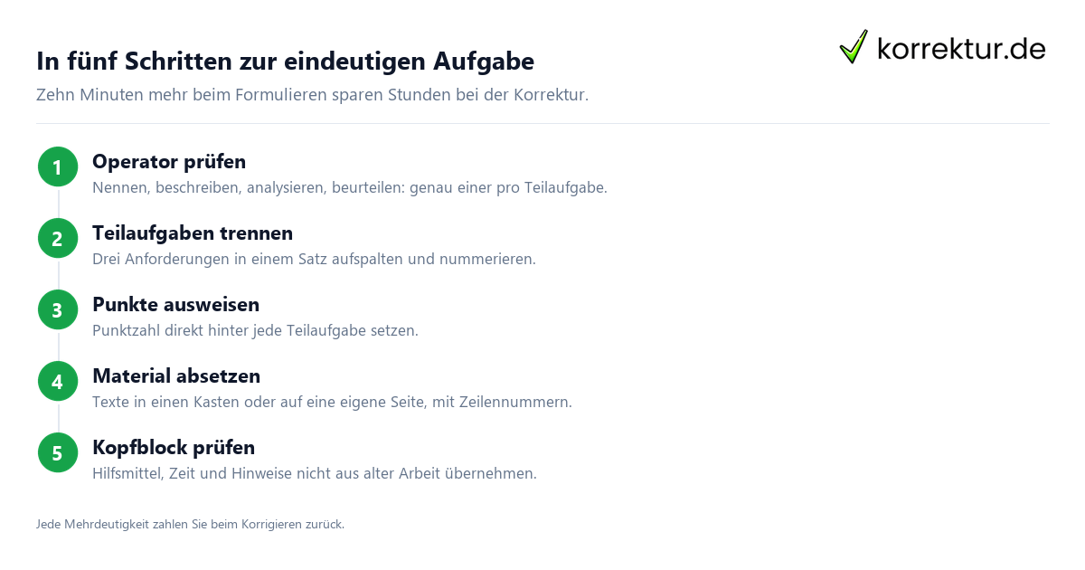 Aufgabenstellung für Klassenarbeiten formulieren: Prüfschritte vor dem Druck