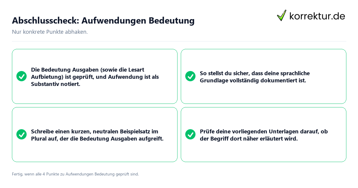 Konkreter Abschlusscheck zu Aufwendungen Bedeutung