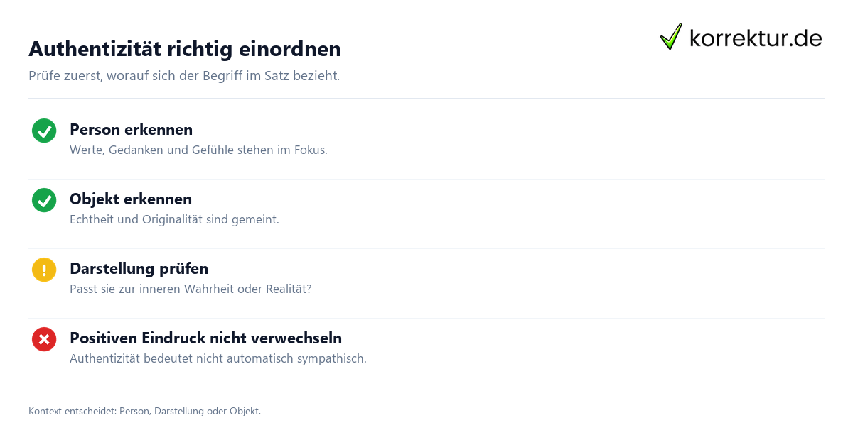 Authentizität richtig einordnen Was bedeutet Authentizität? Kontext richtig einordnen