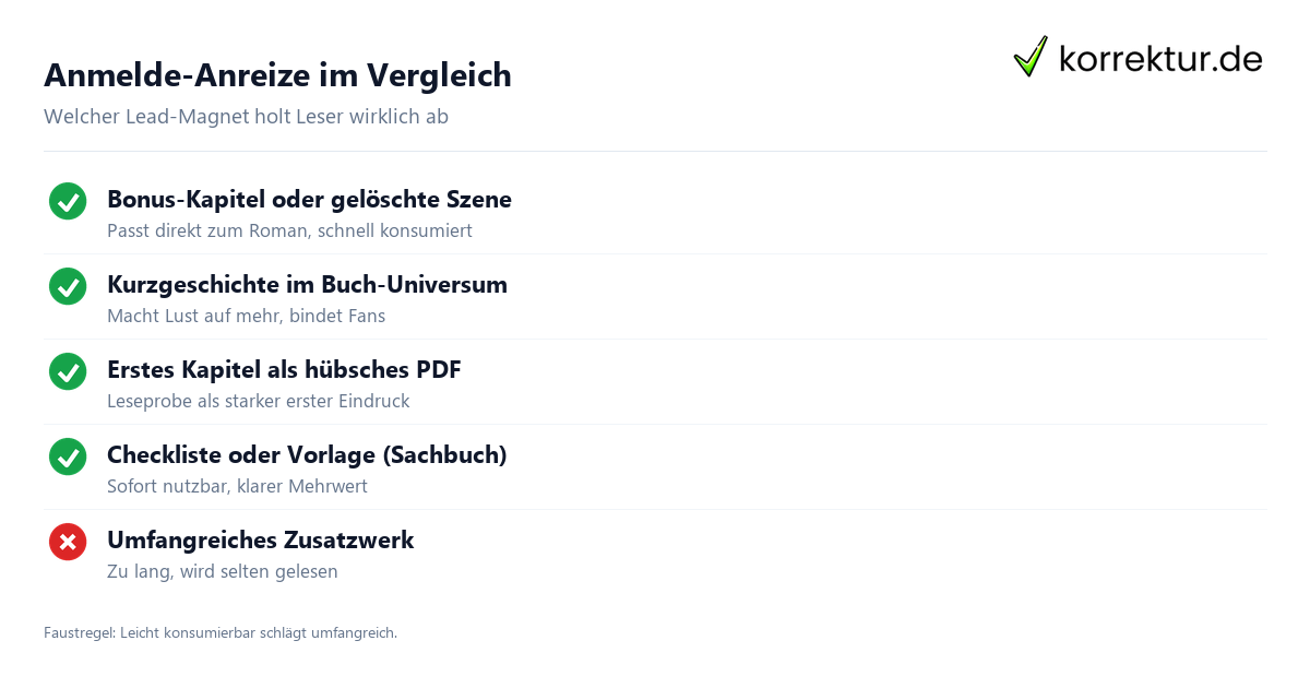 Anmelde-Anreize im Vergleich Autoren-Newsletter: Anmelde-Anreize im Vergleich für mehr Abonnenten