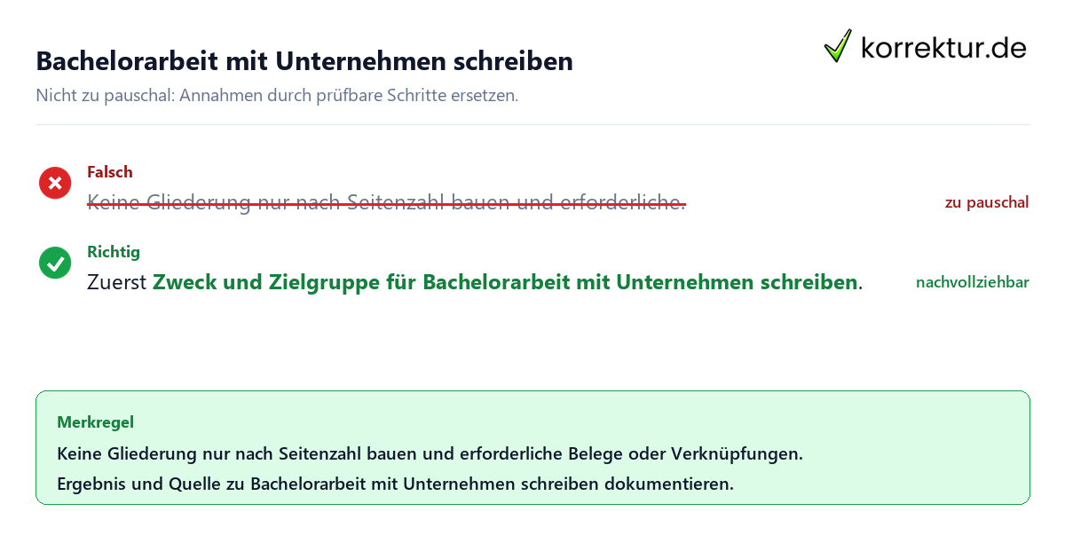Ungeeignete und belastbare Vorgehensweise bei Bachelorarbeit mit Unternehmen schreiben
