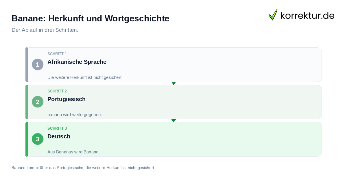 Banane: Herkunft und Wortgeschichte Banane: Herkunft und Wortgeschichte: der Ablauf in drei Schritten