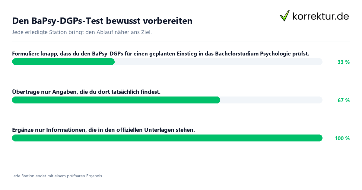 Den BaPsy-DGPs-Test bewusst vorbereiten Konkrete Schritte zu Den BaPsy-DGPs-Test bewusst vorbereiten