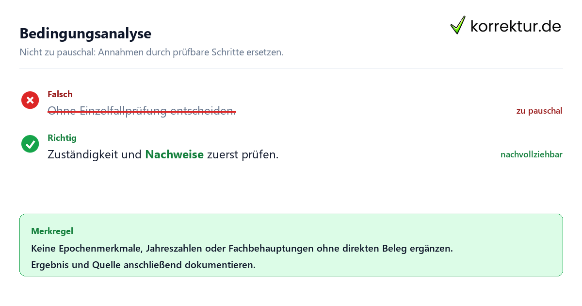 Bedingungsanalyse Ungeeignete und belastbare Vorgehensweise bei Bedingungsanalyse