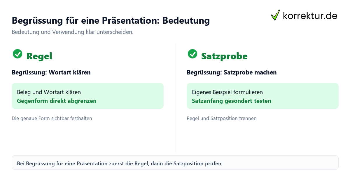 Begrüssung für eine Präsentation: Bedeutung und Verwendung mit Bedeutung und passender Verwendung im Vergleich