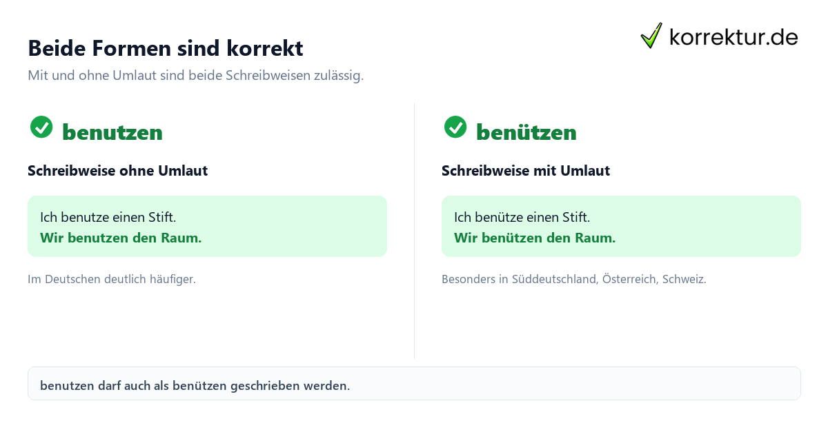 Beide Formen sind korrekt Benutzen oder benützen: Die richtige Schreibweise im Vergleich