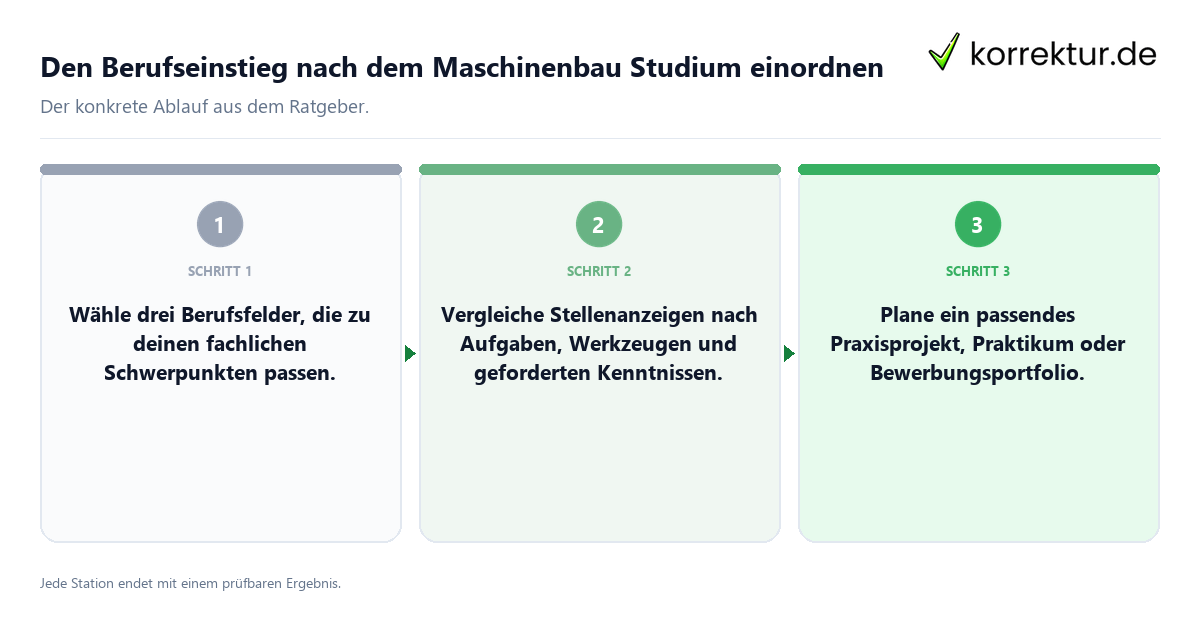 Den Berufseinstieg nach dem Maschinenbau Studium einordnen Konkrete Schritte zu Den Berufseinstieg nach dem Maschinenbau Studium einordnen