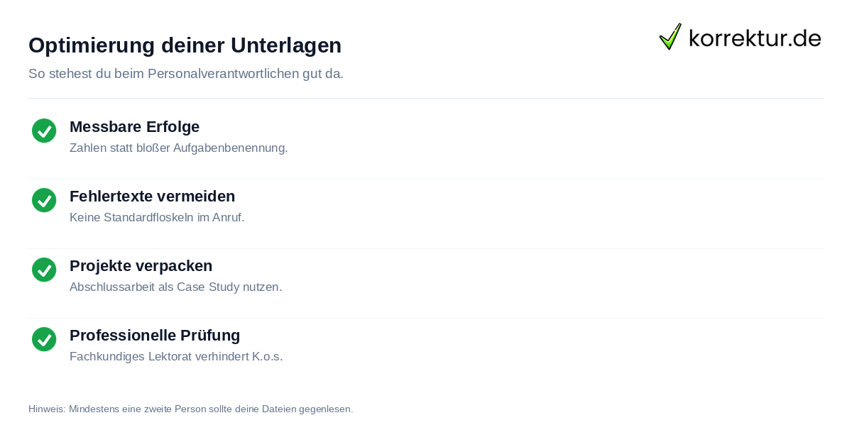 Checkliste Bewerbungsunterlagen Berufseinstieg 2026 optimieren