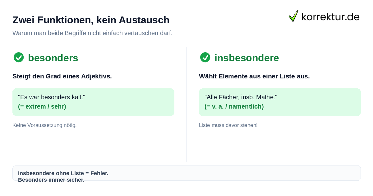 Besonders vs. insbesondere: Synonym-Unterschiede erklären