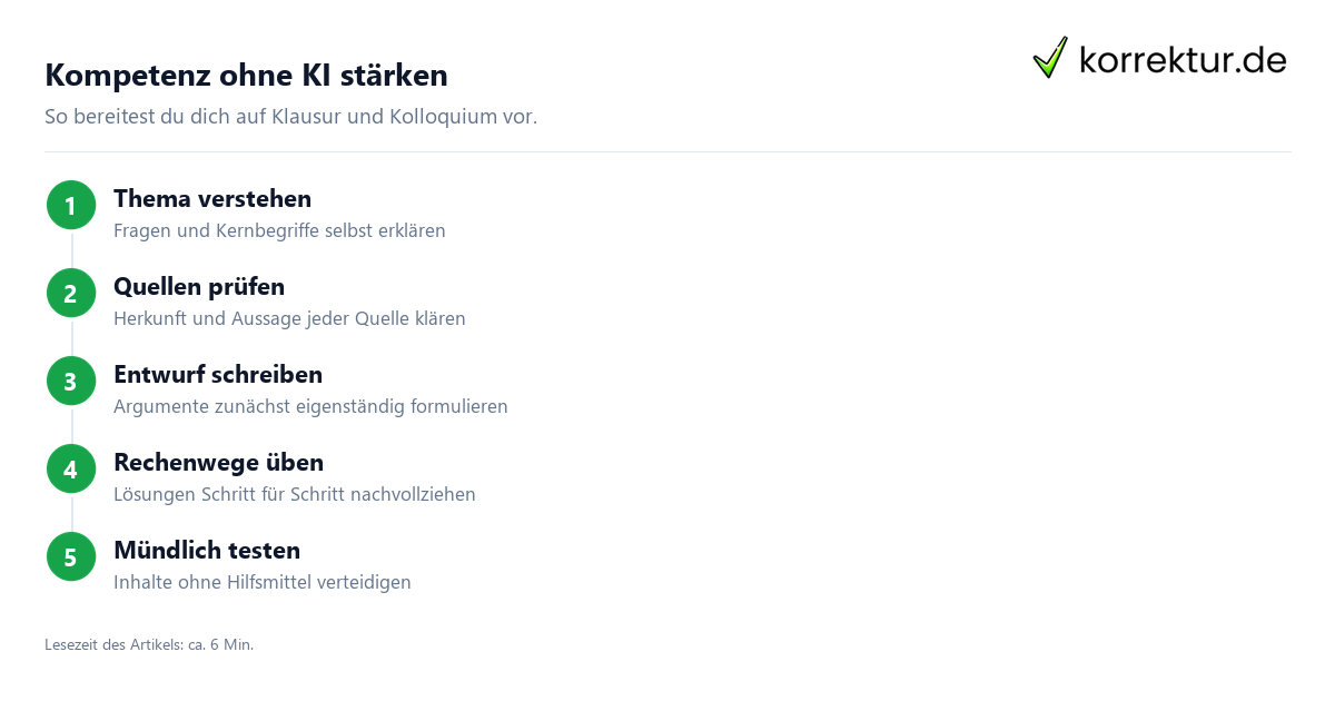 Kompetenz ohne KI stärken Akademische Täuschung vermeiden und ohne KI lernen
