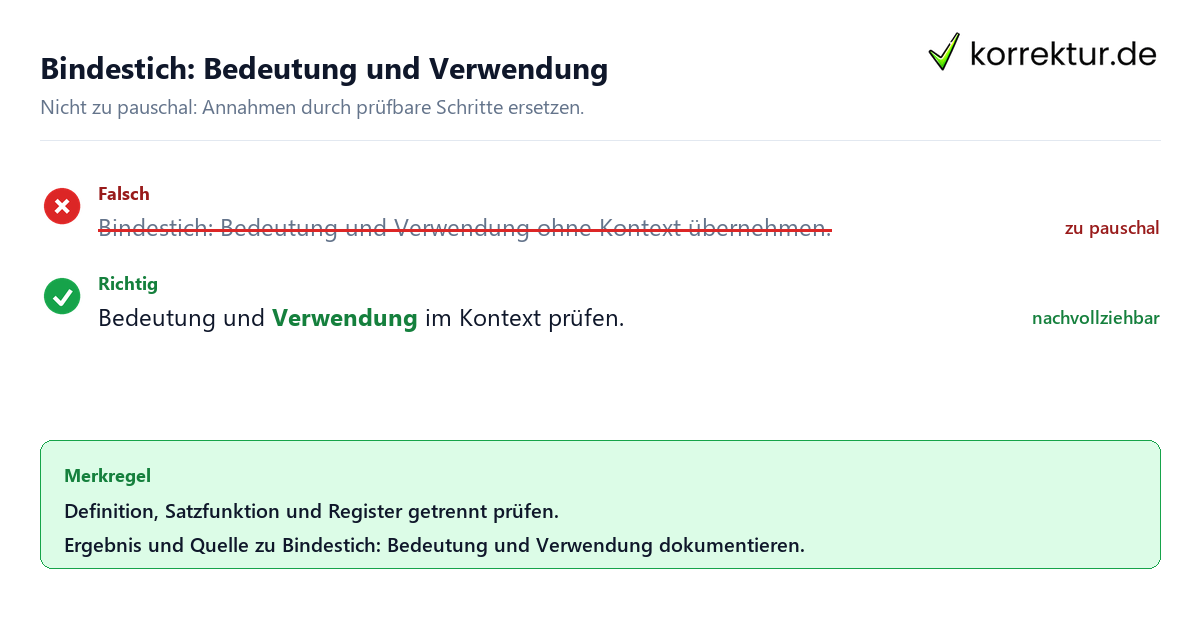 Ungeeignete und belastbare Vorgehensweise bei Bindestich: Bedeutung und Verwendung