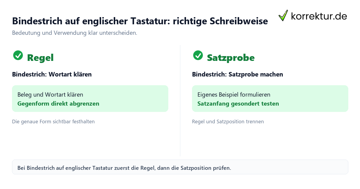 Bindestrich auf englischer Tastatur: richtige Schreibweise Bindestrich auf englischer Tastatur: richtige Schreibweise mit Bedeutung und passender Verwendung im Vergleich