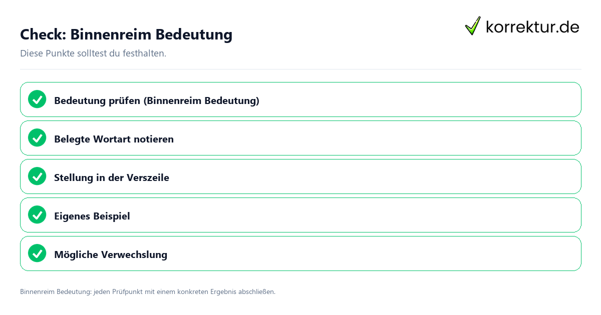 Check: Binnenreim Bedeutung Binnenreim Bedeutung mit einer themenspezifischen Checkliste