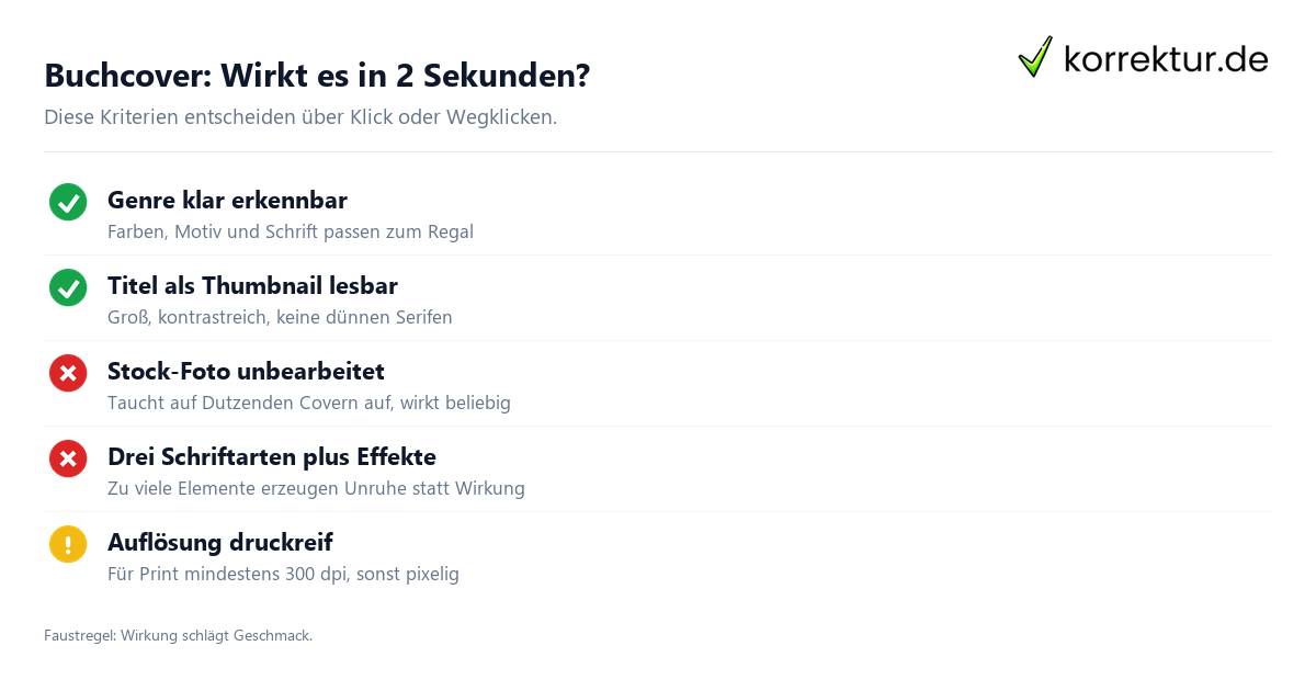 Buchcover Checkliste: Kriterien für ein verkaufsstarkes Titelbild