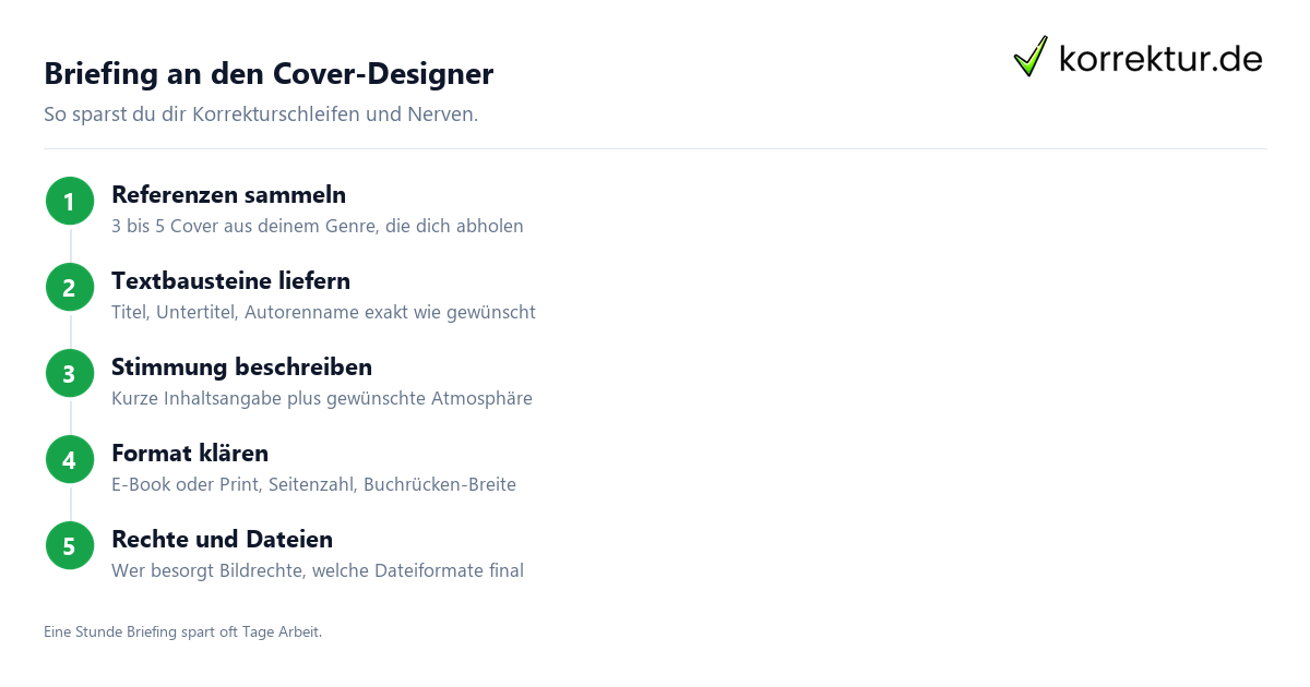 Briefing an den Cover-Designer Buchcover Briefing: 5 Schritte zum professionellen Titelbild