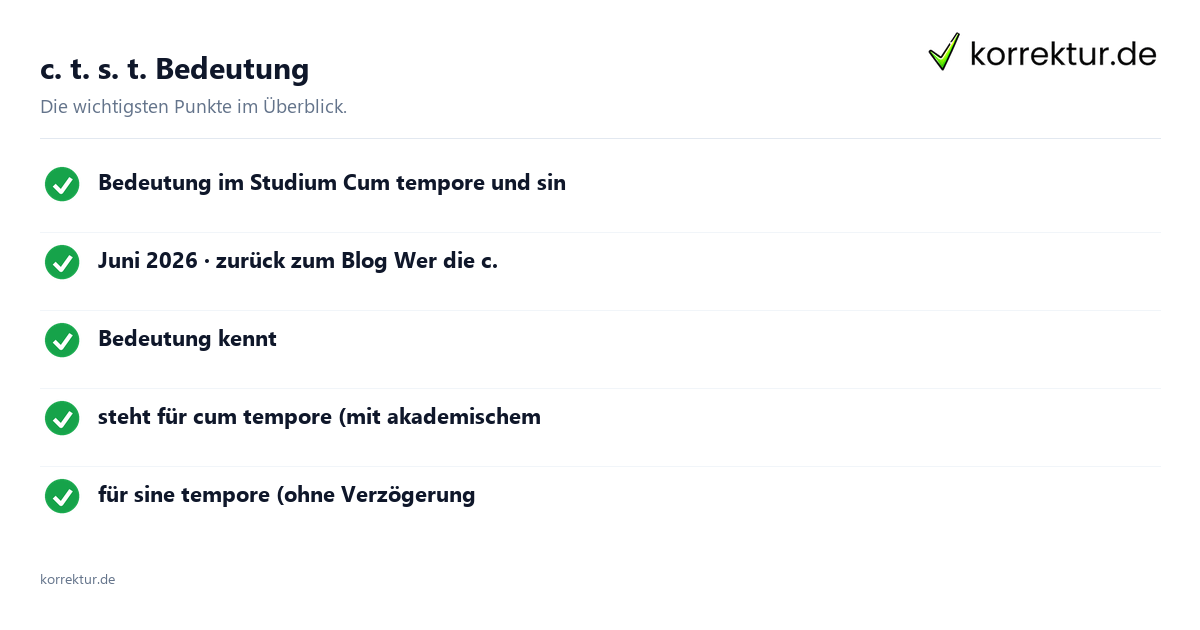 c. t. s. t. Bedeutung: Überblick