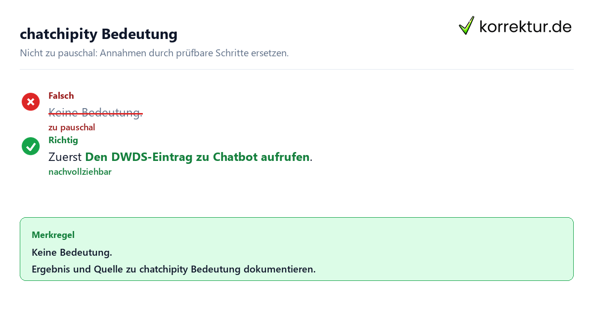 Ungeeignete und belastbare Vorgehensweise bei chatchipity Bedeutung